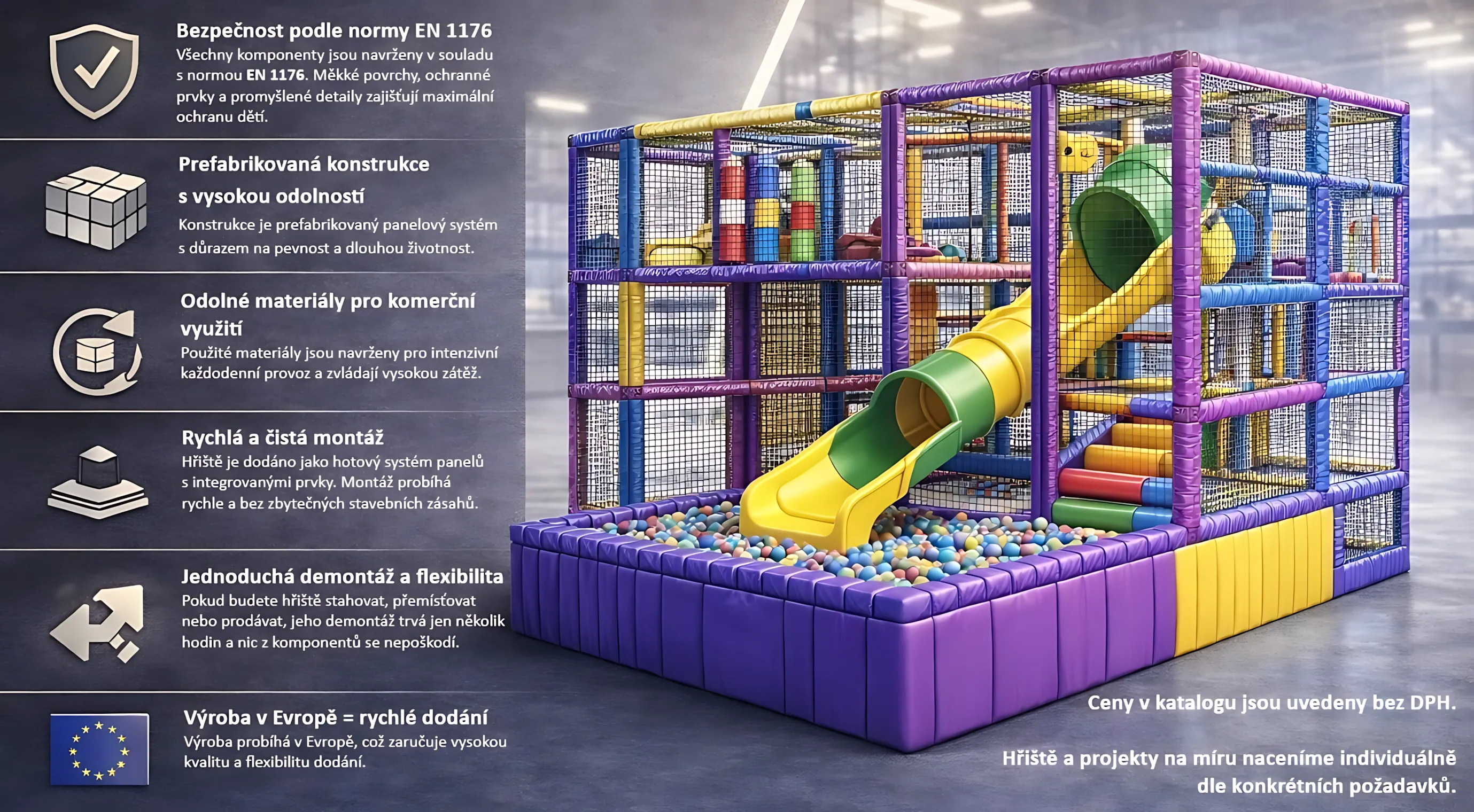 Zábavní centrum s trampolínovým parkem, tematickým hřištěm a dětskou zónou