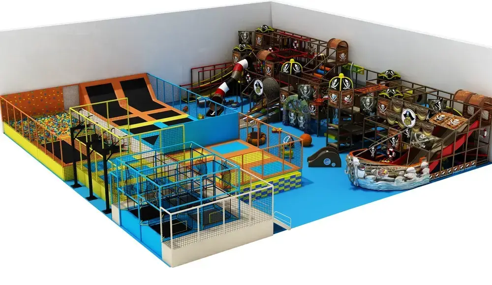 Dětské zábavní centrum s trampolínovou arénou a tematickým hřištěm