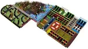 Vnitřní dětské zábavní centrum na míru s trampolínovou zónou a indoor hřištěm