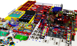 Vnitřní dětské zábavní centrum s trampolínovým parkem a multi-zónovým hřištěm