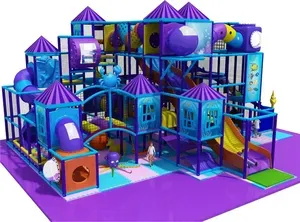 Vícepatrové ocean hřiště s velkou skluzavkou, tobogánem a herními věžemi