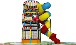 Tematická lezecká spider věž s tobogánem jako hravý prvek pro děti