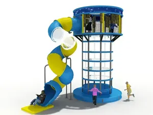 Lezecká spider věž s tobogánem v moderním designu pro indoor hřiště