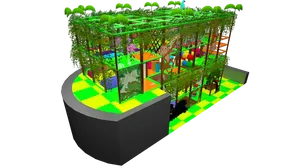 Džunglové vnitřní hřiště s tobogánem a víceúrovňovou herní zónou