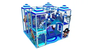 Mořská herní sestava s dvojitou skluzavkou, tunelem a překážkami