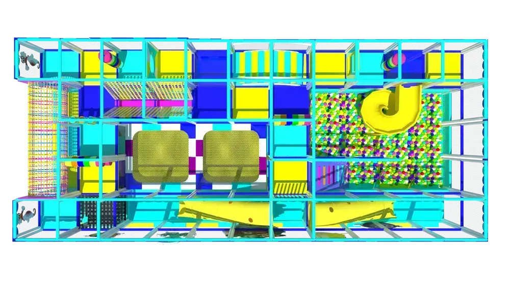 Vnitřní dětské hřiště s tematickým designem pro komerční prostory