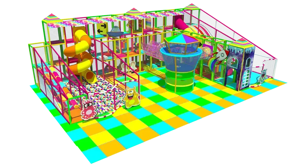 Indoor playground hřiště s velkou skluzavkou a atrakcemi