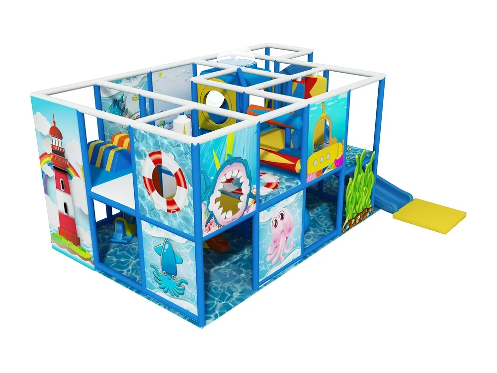 Podmořský dětský koutek se skluzavkou a hravými panely