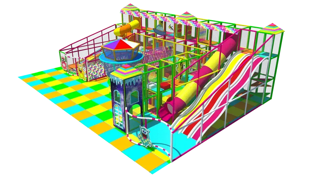 Indoor playground hřiště s velkou skluzavkou a atrakcemi