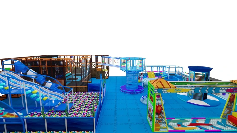 Rodinné zábavní centrum se skluzavkami, trampolínami a více herními zónami