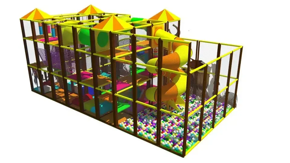 Dobrodružný indoor playground v kovbojském stylu s víceúrovňovou hrou
