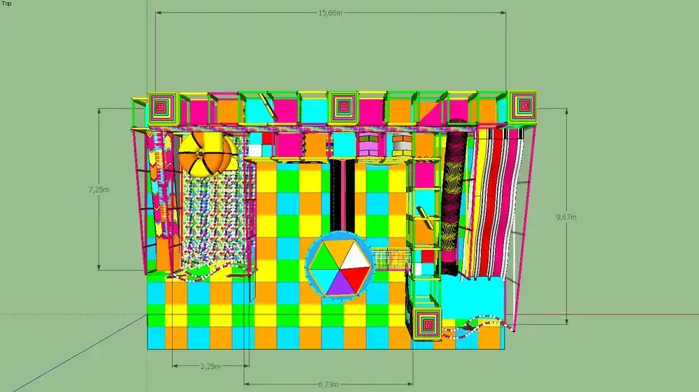 Indoor playground hřiště s velkou skluzavkou a atrakcemi