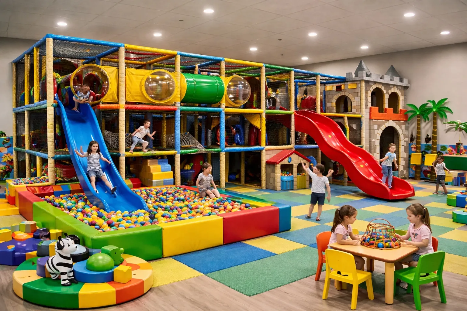 Moderní vnitřní indoor hřiště pro dětské herny a rodinná zábavní centra